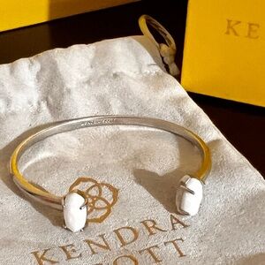 Kendra Scott Edie cuff bracelet in silver/white